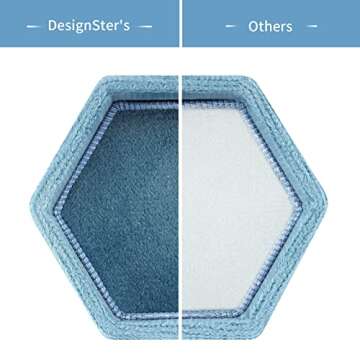 DesignSter Hexagon Velvet Ring Bearer Box - Premium Gorgeous Vintage Double Ring Display Holder with...