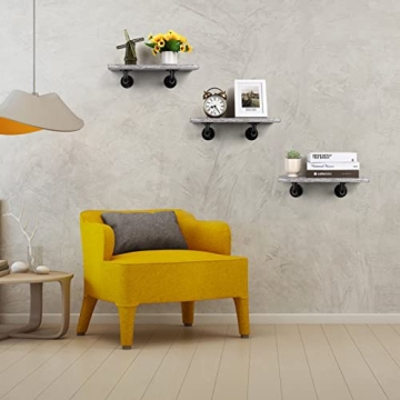 Industrial Pipe Floating Shelves Set of 3 for Home Decor