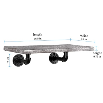 Industrial Pipe Floating Shelves Set of 3 for Home Decor