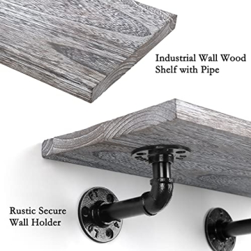 Industrial Pipe Floating Shelves Set of 3 for Home Decor