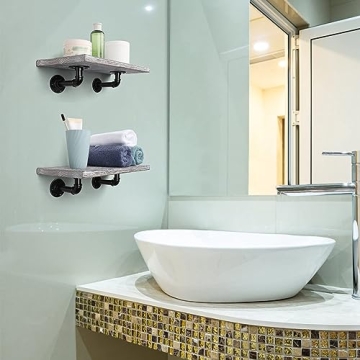 Industrial Pipe Floating Shelves Set of 3 for Home Decor