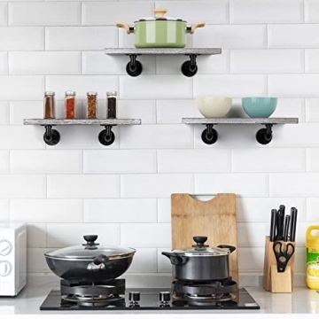 Industrial Pipe Floating Shelves Set of 3 for Home Decor