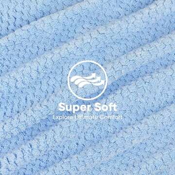 HOMEXCEL 5 Pack Microfiber Hair Towels - 40 x 20 inches Super Soft, Fast Drying Turbans for Long, Th...