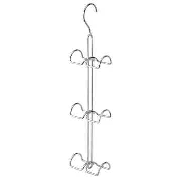 mDesign Metal Wire Over The Closet Rod Hanging Storage Organizer Hanger for Storing and Organizing Purses, Backpacks, Satchels, Crossovers, Handbags - 2 Pack - Chrome