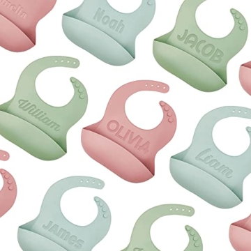 Personalized Silicone Bib and Spoon Set for Babies