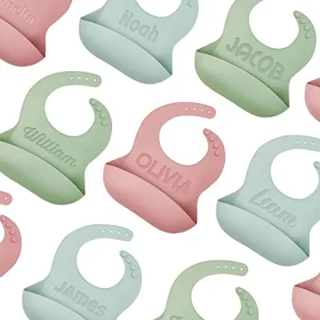 Personalized Silicone Bib and Spoon Set for Babies