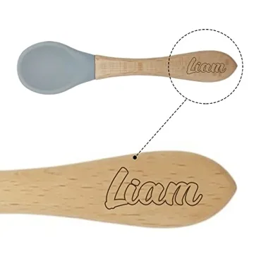 Personalized Silicone Bib and Spoon Set for Babies