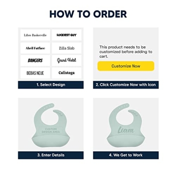 Personalized Silicone Bib and Spoon Set for Babies