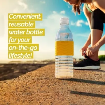 Copco Hydra 16.9 oz Water Bottle with Leak-Proof Lid - Tritan Reusable with Textured Grip Sleeve - BPA-Free, Shatter-Resistant, Dishwasher Safe for Travel, Gym, Work, Outdoors (Chevron Buttercream)