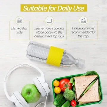 Copco Hydra 16.9 oz Water Bottle with Leak-Proof Lid - Tritan Reusable with Textured Grip Sleeve - BPA-Free, Shatter-Resistant, Dishwasher Safe for Travel, Gym, Work, Outdoors (Chevron Buttercream)