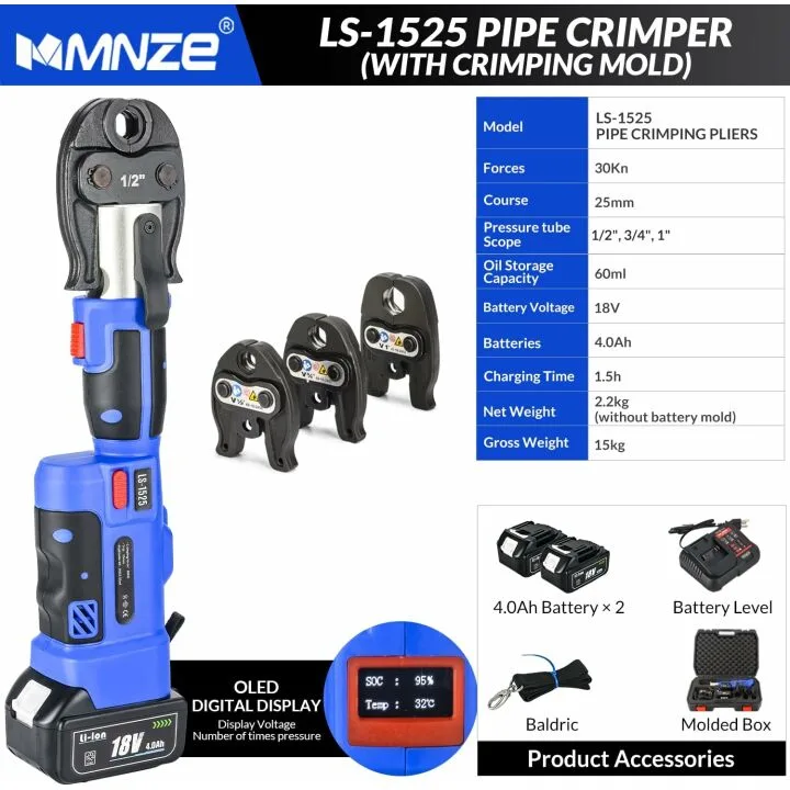 Electric Rechargeable Press Tool Kit with Batteries