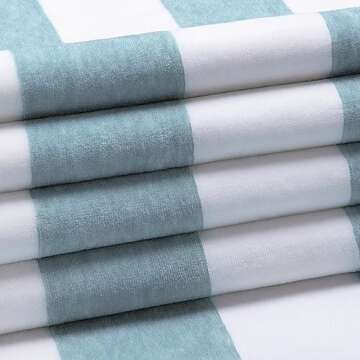 HENBAY Cotton Oversized Beach Towel - Large 70 x 35 Inch Pool Towel, Smoke Blue Striped Quick Dry Sw...