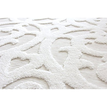 Orian Sculpted 4704 Indoor/Outdoor High-Low Debonair Natural Area Rug, 7'9" x 10'10", Ivory