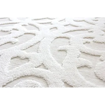 Orian Sculpted 4704 Indoor/Outdoor High-Low Debonair Natural Area Rug, 7'9" x 10'10", Ivory