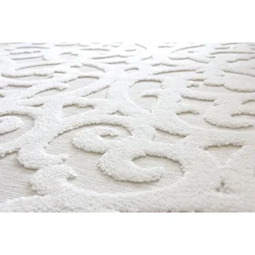 Orian Sculpted 4704 Indoor/Outdoor High-Low Debonair Natural Area Rug, 7'9" x 10'10", Ivory