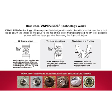 VAMPLIERS 6.25" Stripped Screw Extractor Pliers for All Users