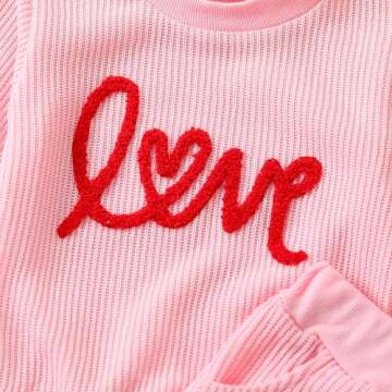 RSRZRCJ Baby Girl Valentines Day Top Pants Set