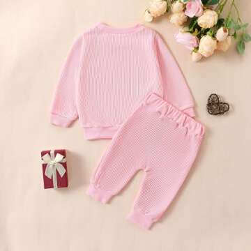 RSRZRCJ Baby Girl Valentines Day Top Pants Set
