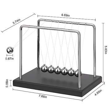 QLKUNLA Newtons Cradle Balance Balls Science Physics Gadget Desktop Decoration Kinetic Motion Toy fo...