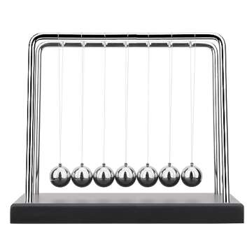 QLKUNLA Newtons Cradle Balance Balls Science Physics Gadget Desktop Decoration Kinetic Motion Toy for Home and Office(7 Beads) (7 Beads)