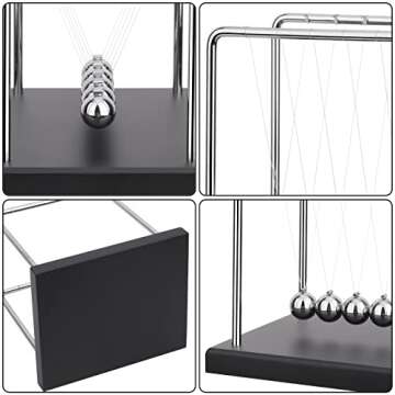 QLKUNLA Newtons Cradle Balance Balls Science Physics Gadget Desktop Decoration Kinetic Motion Toy for Home and Office(7 Beads) (7 Beads)