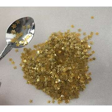 OH! SWEET ART EDIBLE GLITTER GOLD STARS 0.04 Ounce Oz. Use to cakes, cupcakes, flakes, cookies