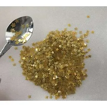 OH! SWEET ART EDIBLE GLITTER GOLD STARS 0.04 Ounce Oz. Use to cakes, cupcakes, flakes, cookies