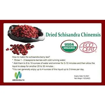 Nature Organic Schisandra Berries Dried Loose Bulk Herbs Schisandra Chinensis （Wu Wei Zi）Tea, 1 pcs, 4 Ounce (Pack of 1)