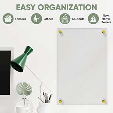 Ships Next Day, Made in USA - Acrylic Dry Erase Board | Non-Magnetic Dry Erase Board | Hanging Frameless White Board | Acrylic for Office, School and Home Walls | for Kids & Adults (Clear - 12x18)