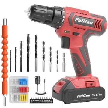PULITUO Cordless Drill Set - 20V Powerful Drill with 59PC Kit