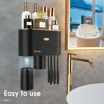 Stylish Wall Mounted Toothbrush Holder for Bathroom