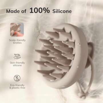 Sndyi Silicone Scalp Massager Shampoo Brush, Hair Scrubber with Soft Silicone Bristles, Scalp Scrubb...