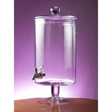 Glass - Beverage Dispenser - Cold Drink Dispencer - Iced Beverage Server -2 Gallon - 7.5 Liter (256 ...