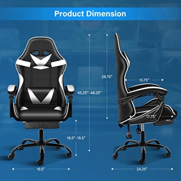 Ergonomic YSSOA Racing Gaming Chair - Adjustable Comfort