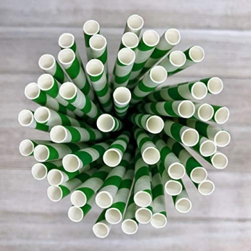 Eco-Friendly Green White Paper Straws - 100 Pack for All Occasions