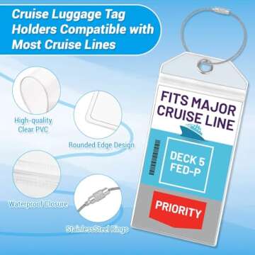 Cruise Lanyards, 6 Pack Waterproof Cruise Luggage Tags with Ship Key Card Badge Holder Travel Lanyard Retractable, Cruise Essentials Accessories