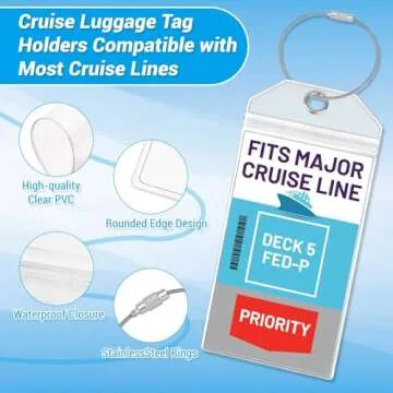 Cruise Lanyards, 6 Pack Waterproof Cruise Luggage Tags with Ship Key Card Badge Holder Travel Lanyard Retractable, Cruise Essentials Accessories