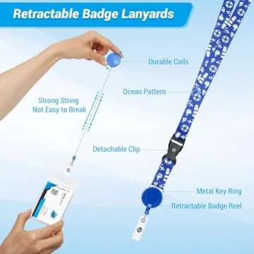 Cruise Lanyards, 6 Pack Waterproof Cruise Luggage Tags with Ship Key Card Badge Holder Travel Lanyard Retractable, Cruise Essentials Accessories