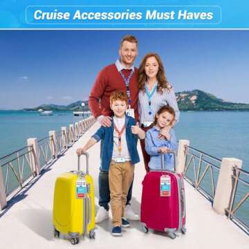 Cruise Lanyards, 6 Pack Waterproof Cruise Luggage Tags with Ship Key Card Badge Holder Travel Lanyard Retractable, Cruise Essentials Accessories