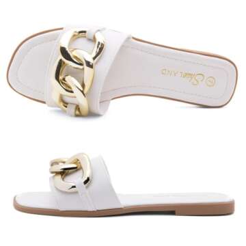 Shoe Land EMMA Women’s Flat Sandals for Summer Comfort