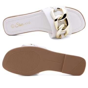 Shoe Land EMMA Women’s Flat Sandals for Summer Comfort