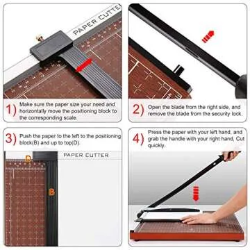 Paper Cutter Heavy Duty 18" Cut Length Professional Large Paper Cutter 12-Sheet Capacity Guillotine Paper Cutter for Cardstock, Safety, Efficience, Wide Use for Office, School, Home (A2-A7)