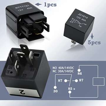 WYPabiqis 12V Automotive Fuse And Relay Box, with Pre-Wires, Fuse Relay Block, Universal Fuse Block and Relay Kit for Cars Trucks Marine Boat