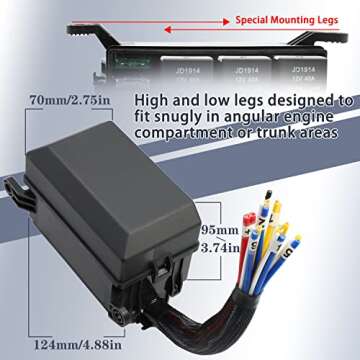 WYPabiqis 12V Automotive Fuse And Relay Box, with Pre-Wires, Fuse Relay Block, Universal Fuse Block and Relay Kit for Cars Trucks Marine Boat