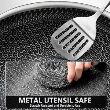 MICHELANGELO 12.5 Inch Honeycomb Stainless Steel Wok