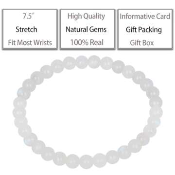 QOGIR Moonstone Bracelet - Handmade Natural Gemstone Elegance
