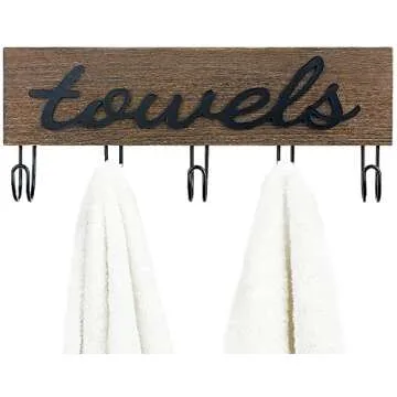 Mkono Rustic Towel Holder for Bathroom Organization