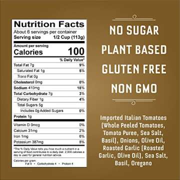 Carbone Roasted Garlic Pasta Sauce | Tomato Sauce Made with Fresh & All-Natural Ingredients | Non GMO, Vegan, Gluten Free, Low Carb Pasta Sauce, 24 Fl Oz (Pack of 2)