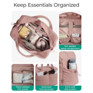 BAGSMART Stylish 31L Gym Bag for Women - Travel Duffle Tote