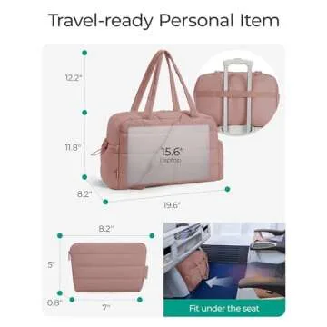 BAGSMART Stylish 31L Gym Bag for Women - Travel Duffle Tote